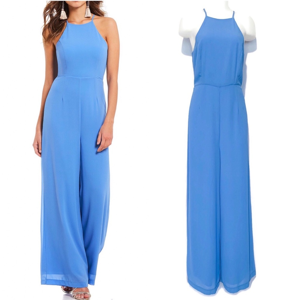 NWT Gianni Bini Blue Pantsuit Romper Halter Sz M